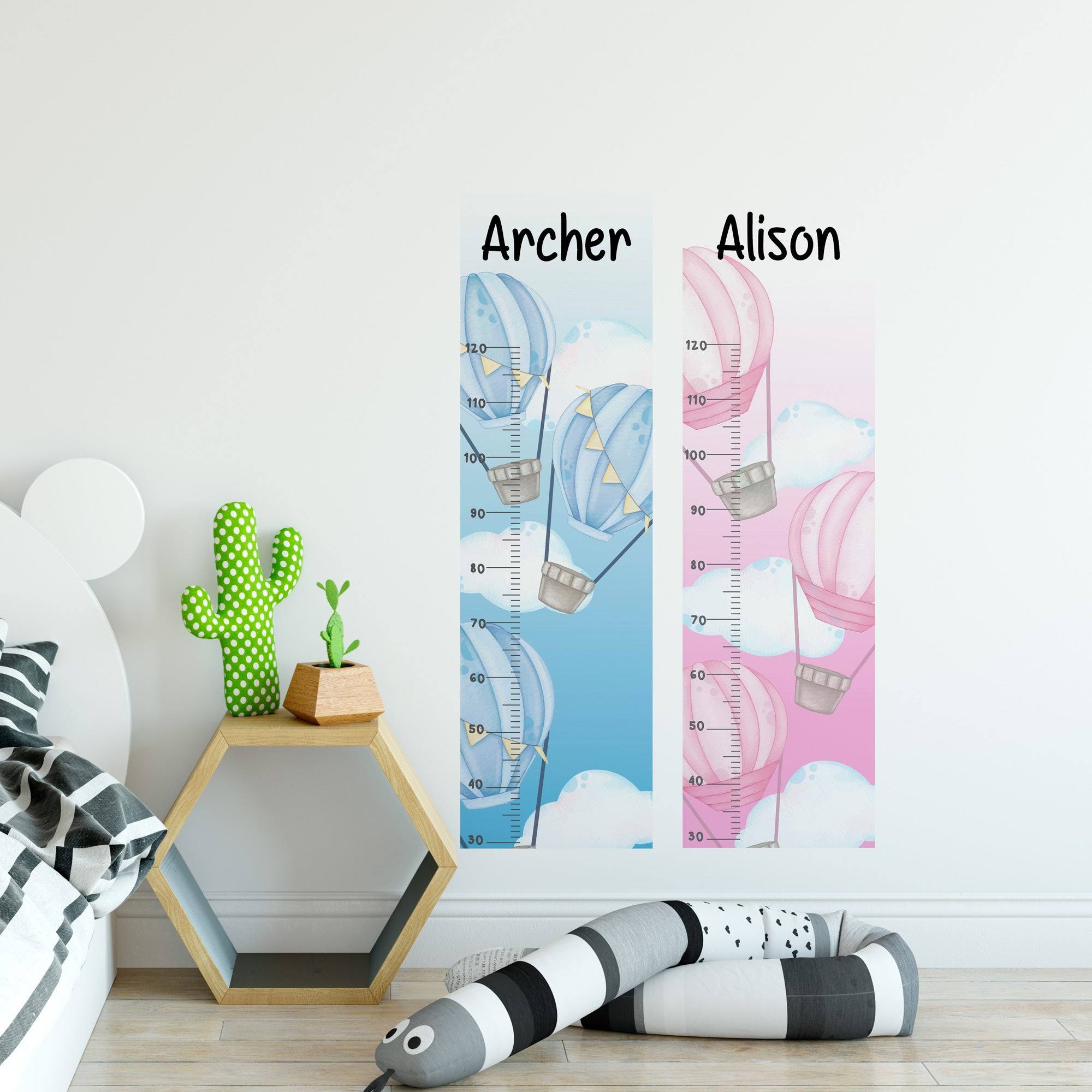 Watercolour Hot Air Balloons Blue - Printibly