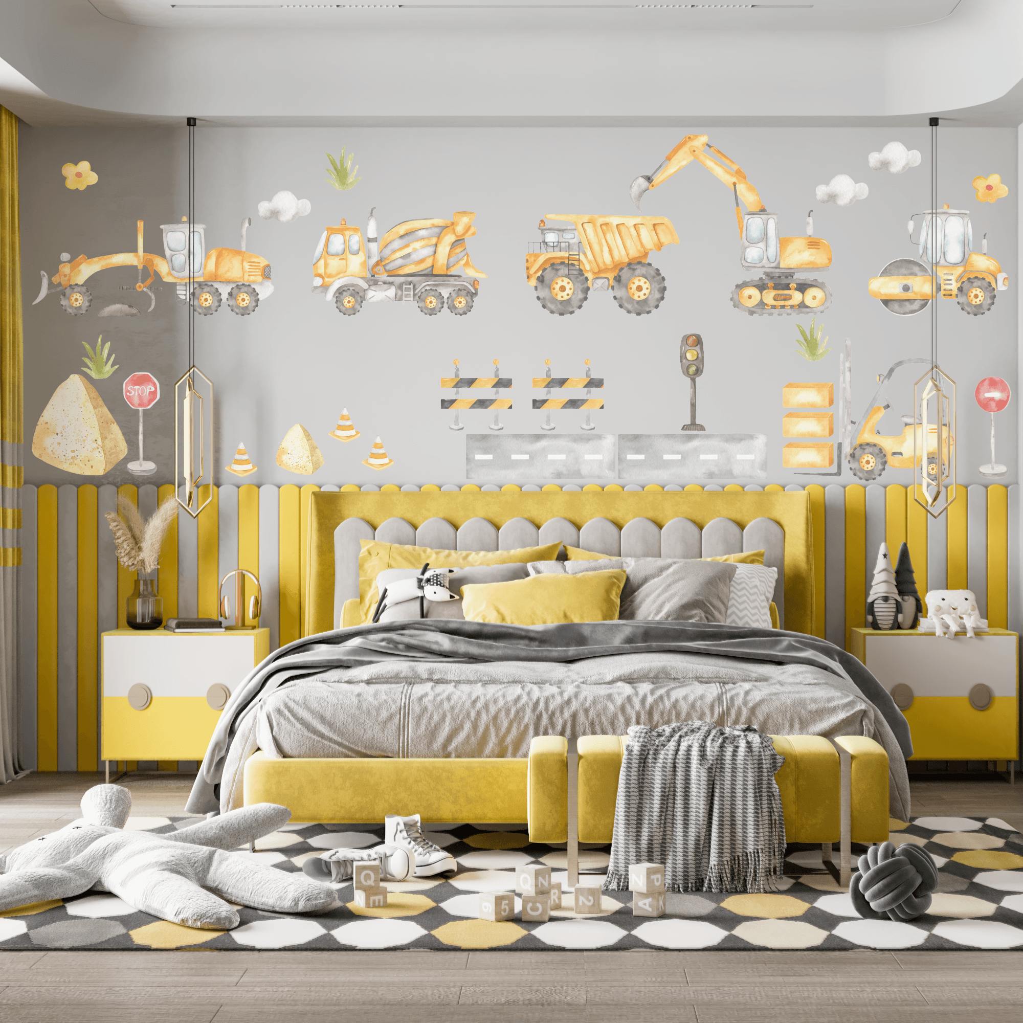 Construction & Roadworks Watercolour Decal - Printibly