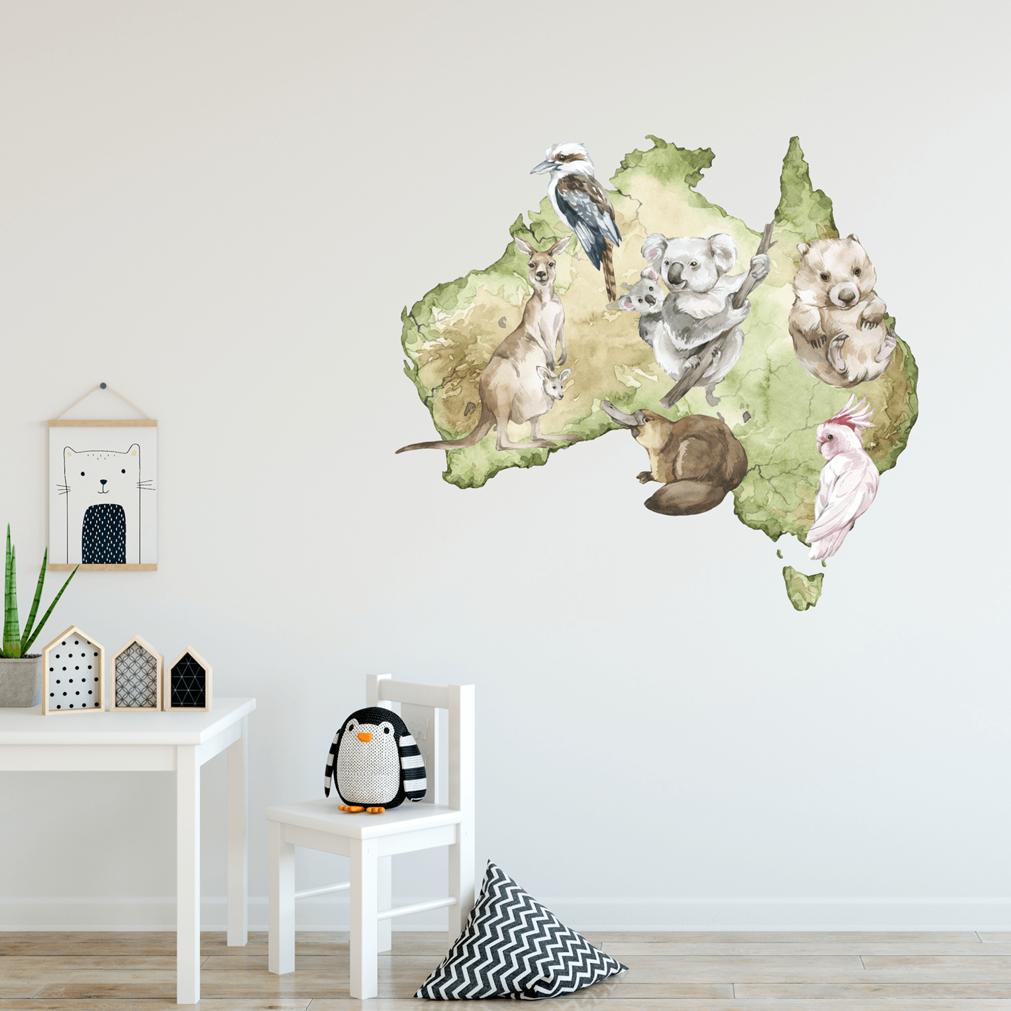 Australian Animals Map Wall Decal - Nursery Stickers | Printibly