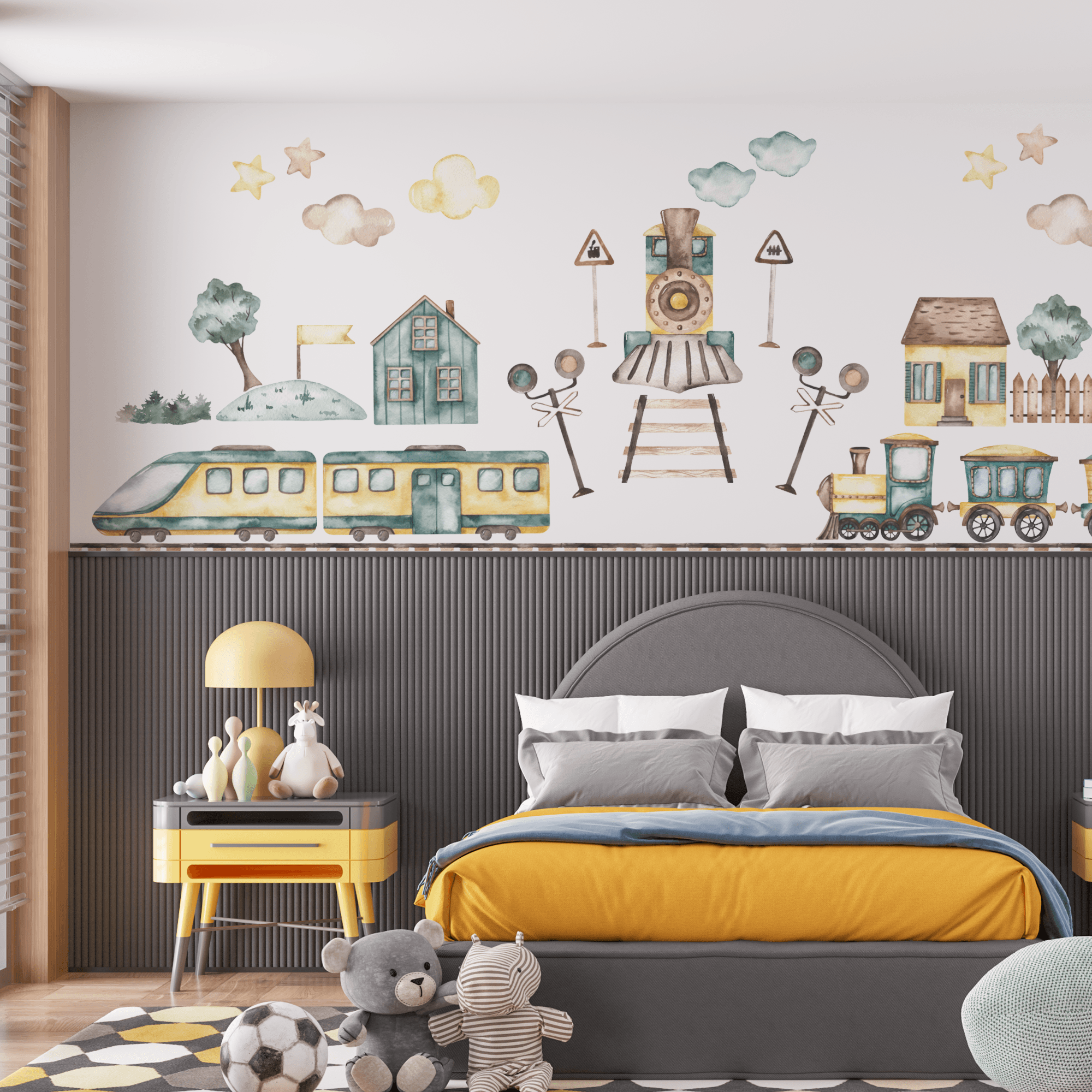 Watercolour Trains - Printibly