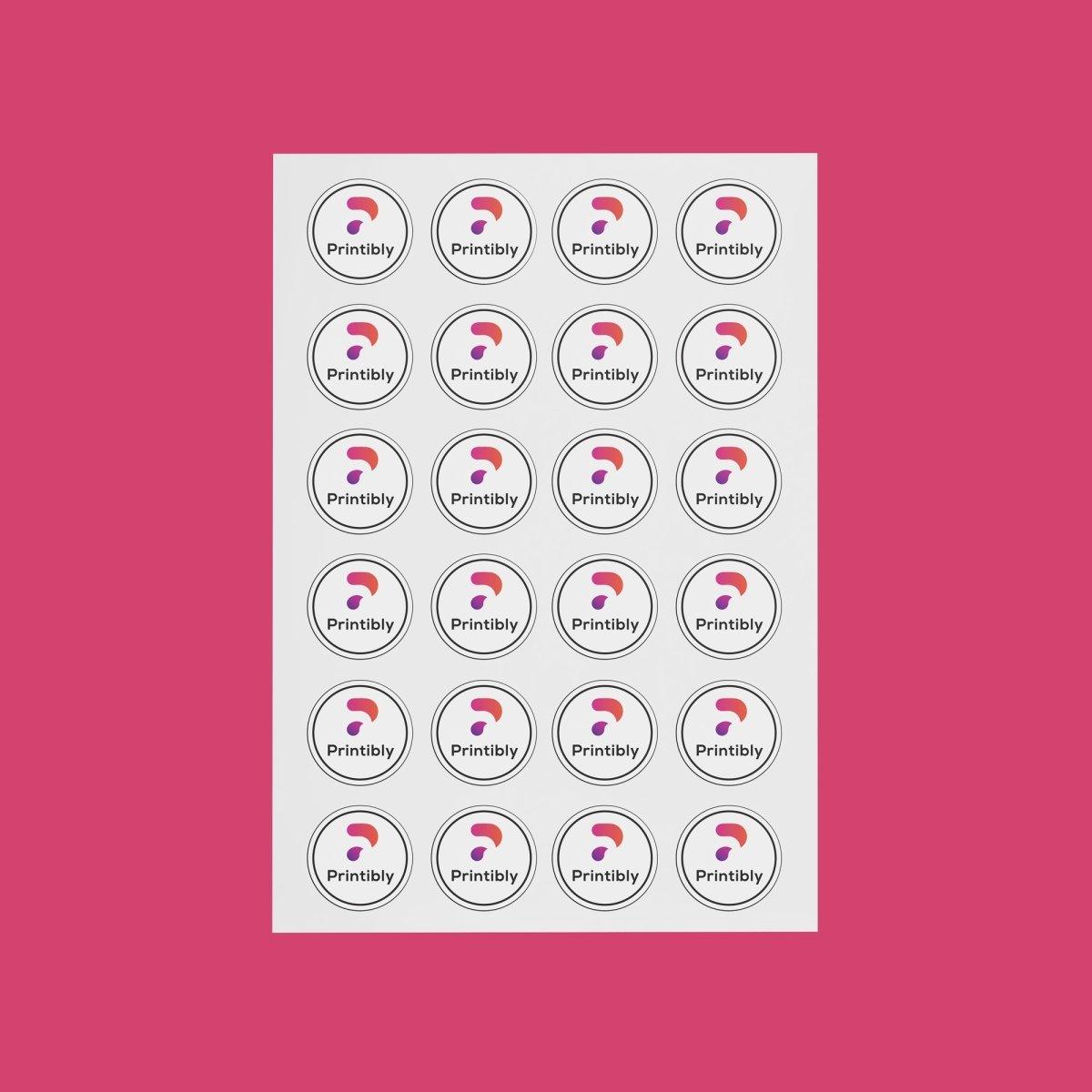 Regular Circle Sticker Labels Sheet - Printibly