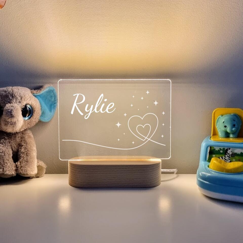 Flowing Heart Personalised Night Light - Printibly