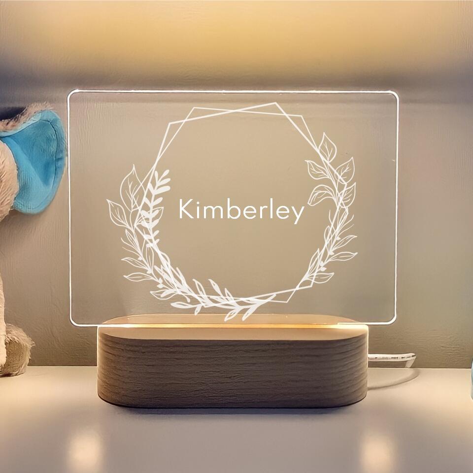 Hexagon Frame with Leaves Night Lamp - Printibly