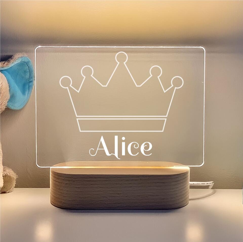 Personalised Royal Crown Night Light - Printibly