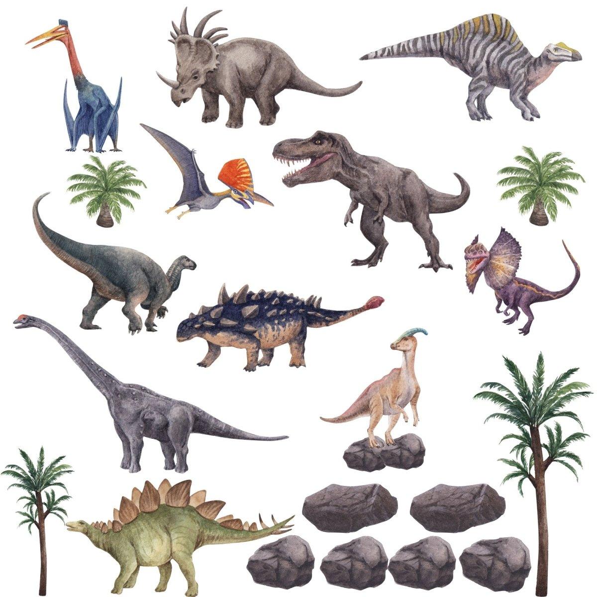 Prehistoric Dinosaur Watercolour Decals - Printibly