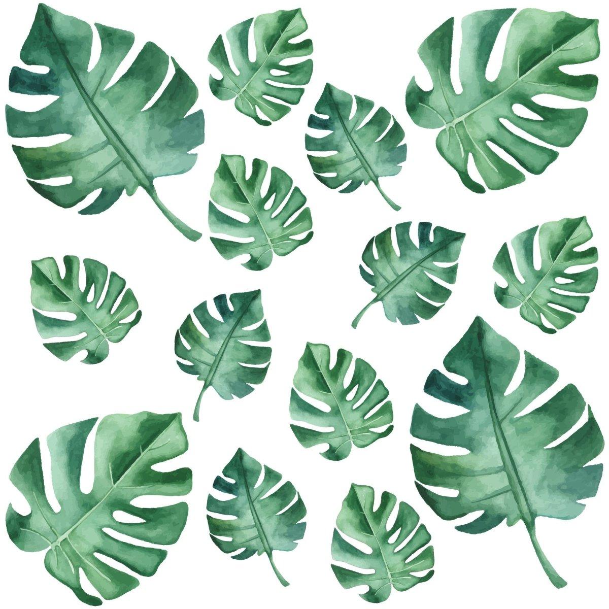 watercolour monstera Monstera Leaves Nursery Wall Decal