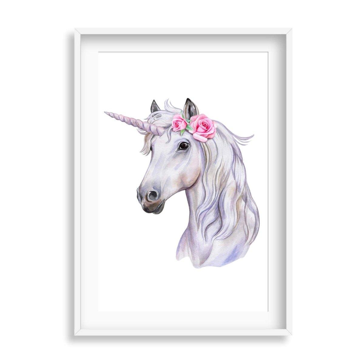 Watercolour Unicorn Rose Print - Printibly