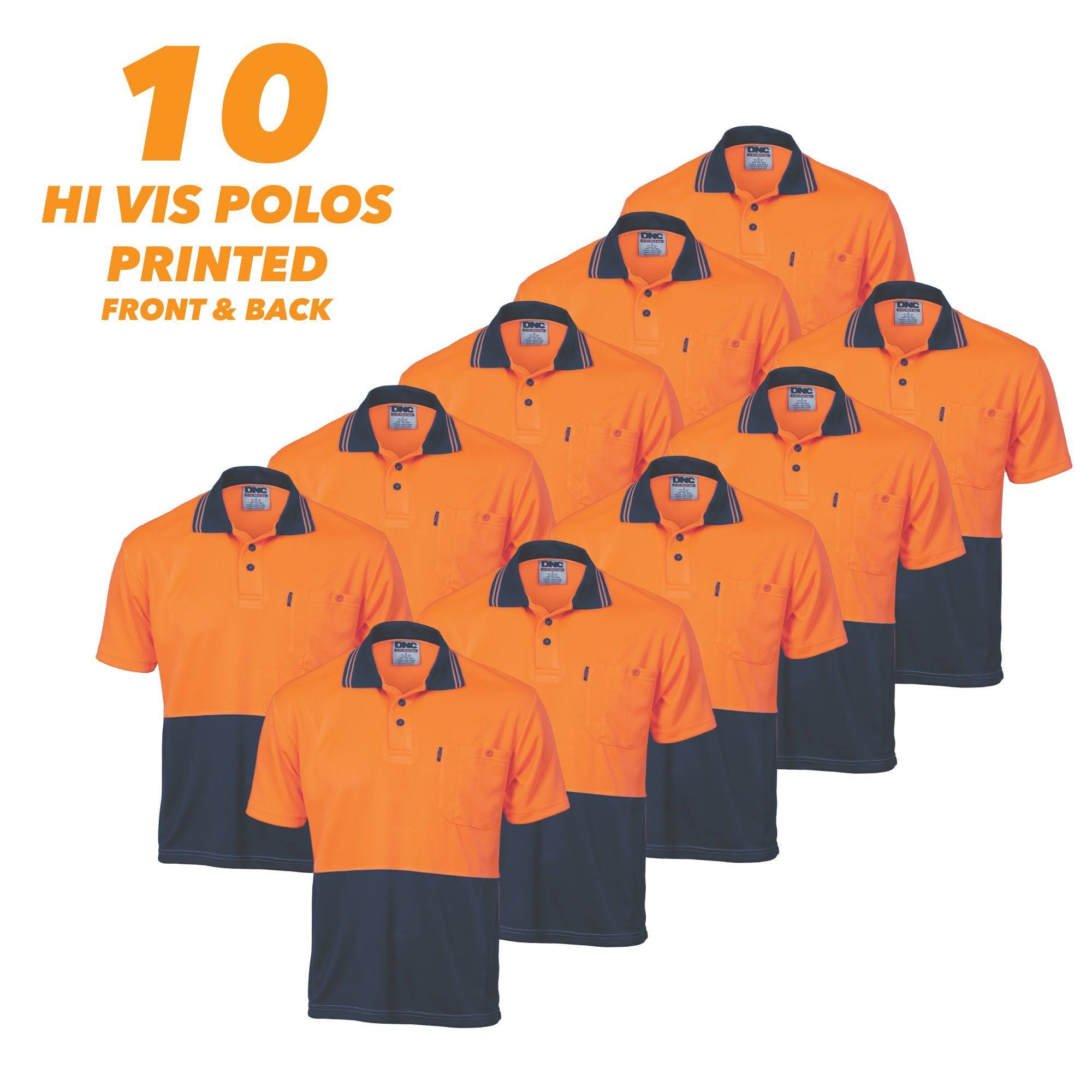 10 x HiVis Two Tone Cool Breathe Polo 3811 - Printibly