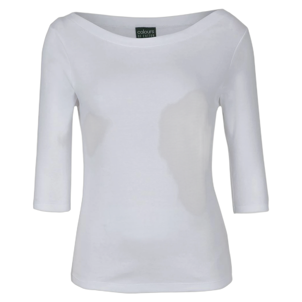 C of C Ladies 3/4 Sleeve Boat Neck Tee 1BT3 - White