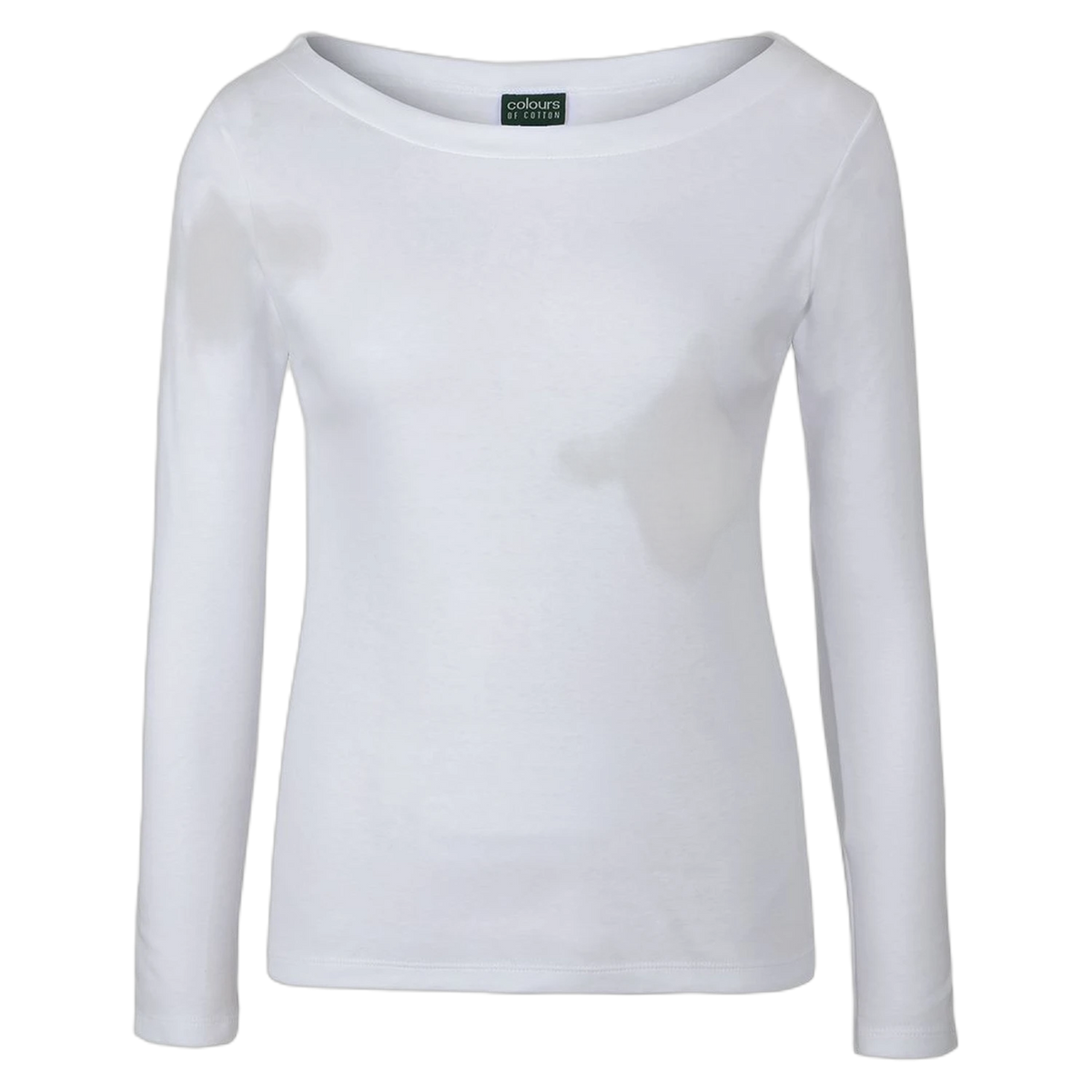 C of C Ladies L/S Boat Neck Tee 1BTL - White