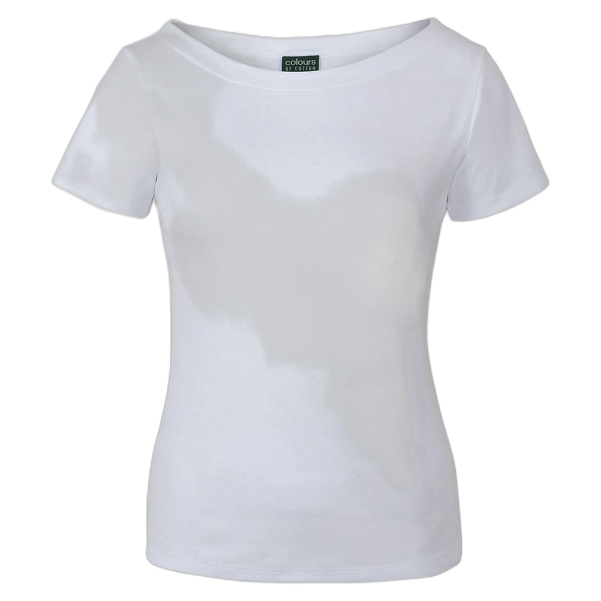 C of C Ladies Boat Neck Tee 1BTS - White
