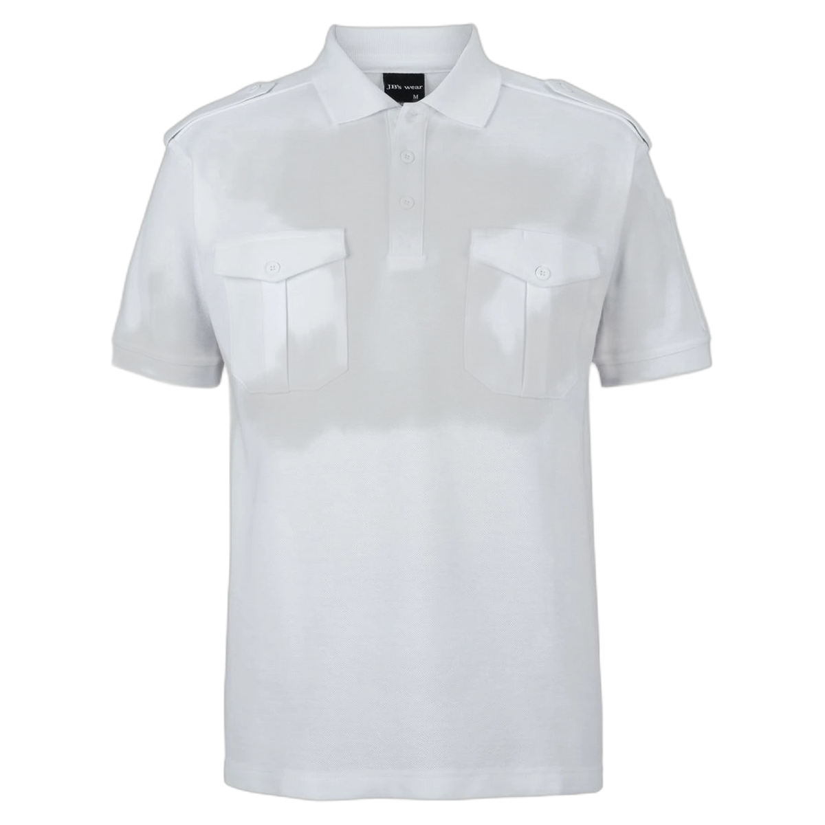 JB's S/S 250 Epaulette Polo 210ES - White