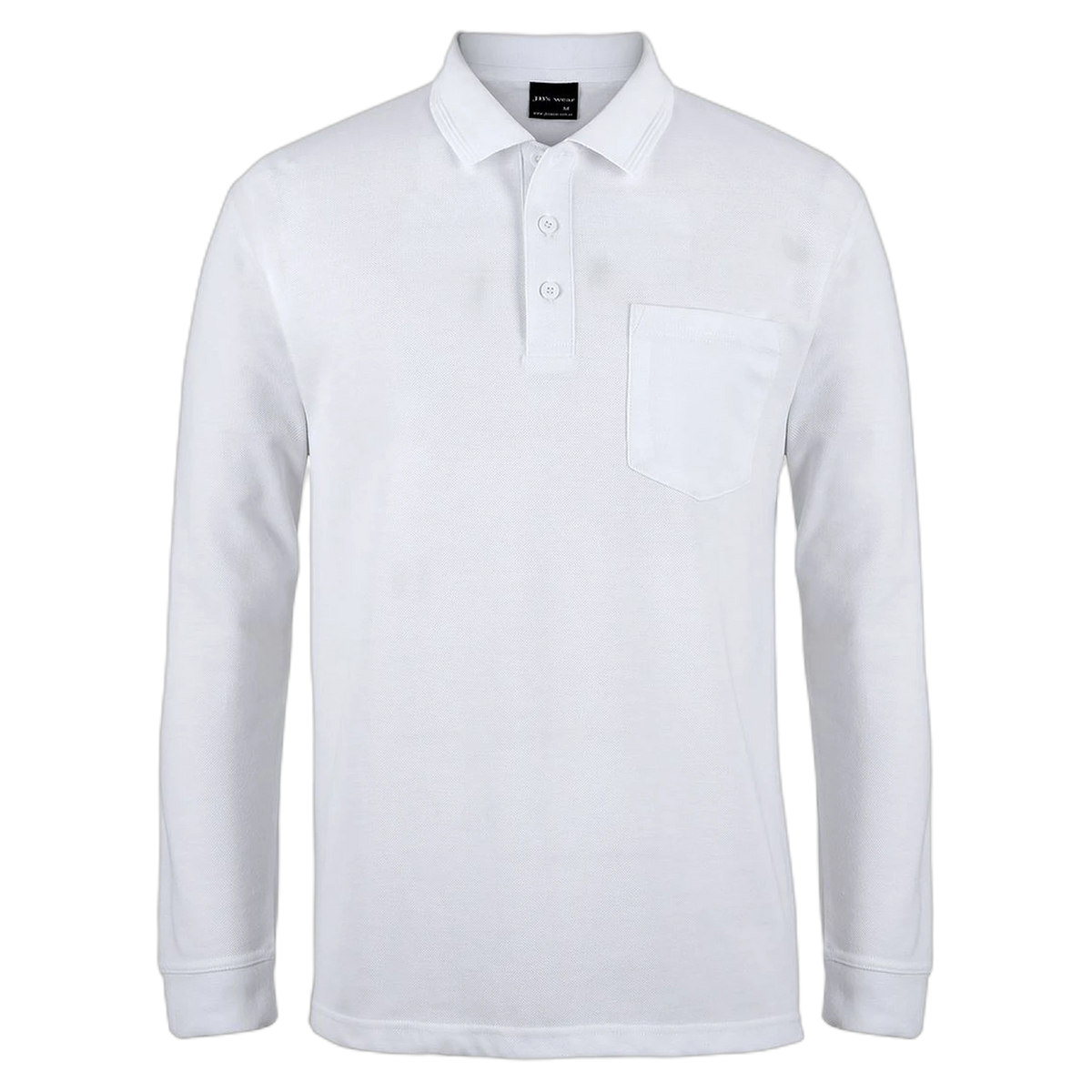 JB's 210 L/S Pocket Polo 210PL - White