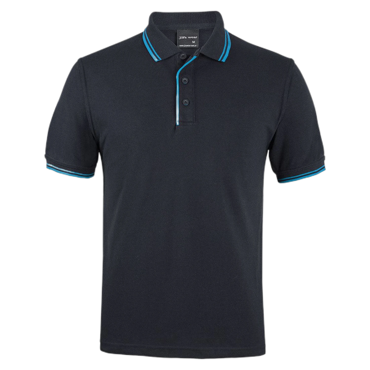JB's Contrast Polo 2CP - Black/Aqua