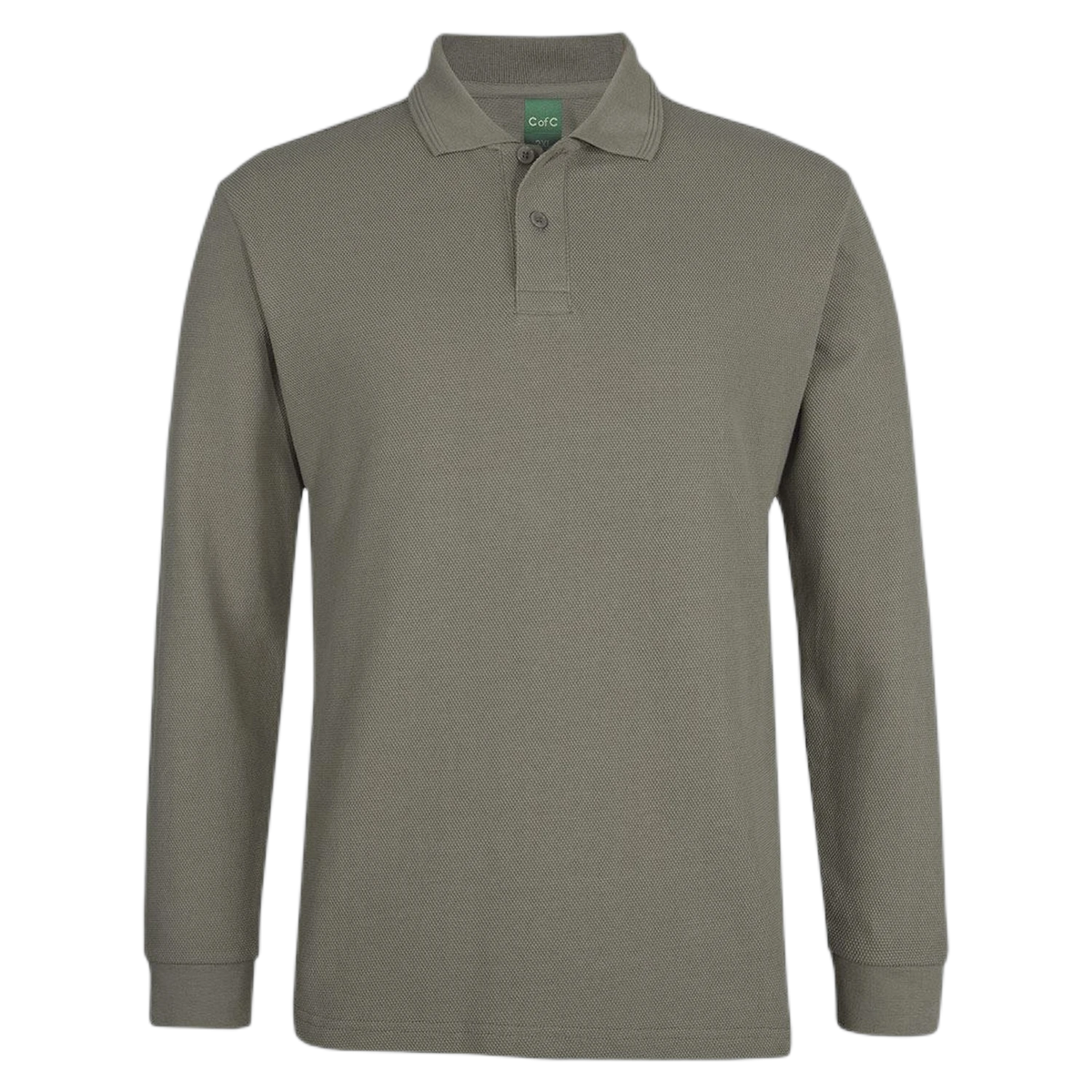 C of C 320g L/S Popcorn Cotton Polo 2PCL - Slate