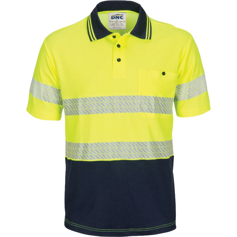 DNC Hi Vis Segmented Tape Cotton Polo 3517