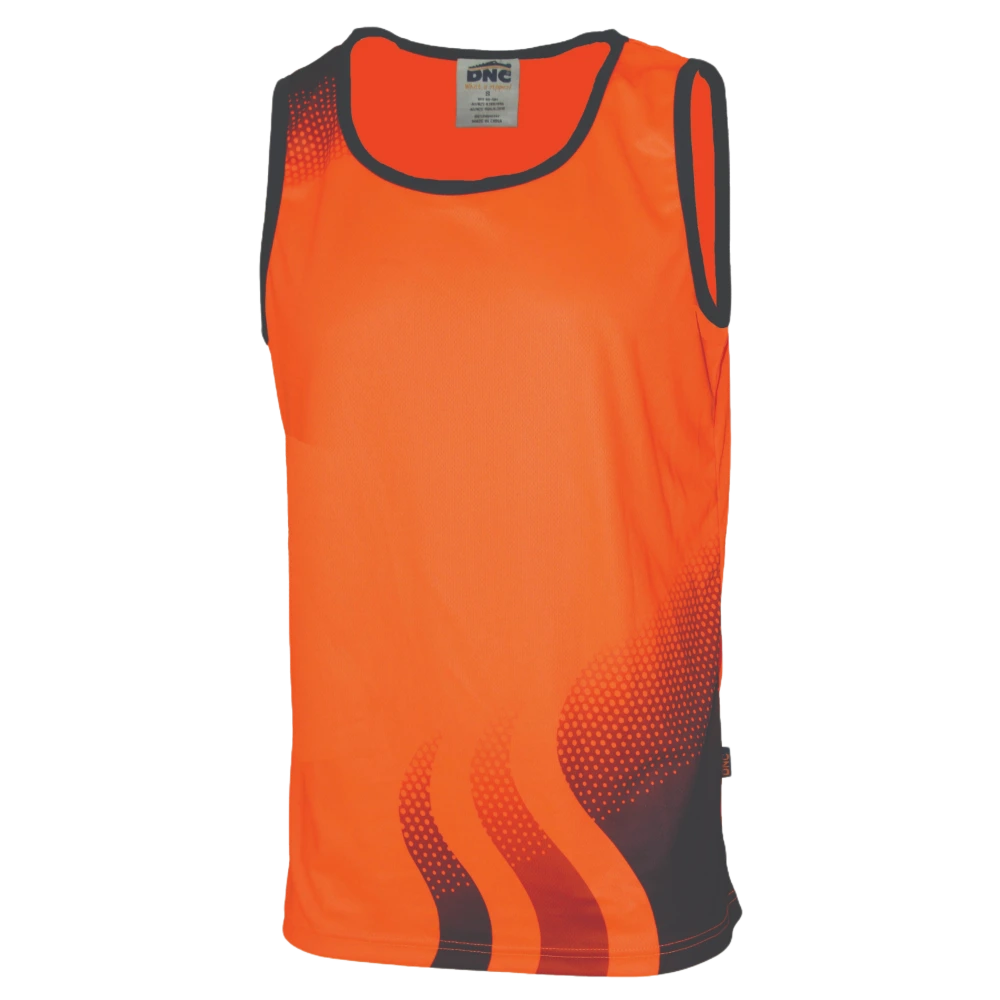 DNC Wave Hi Vis Sublimated Singlet 3561