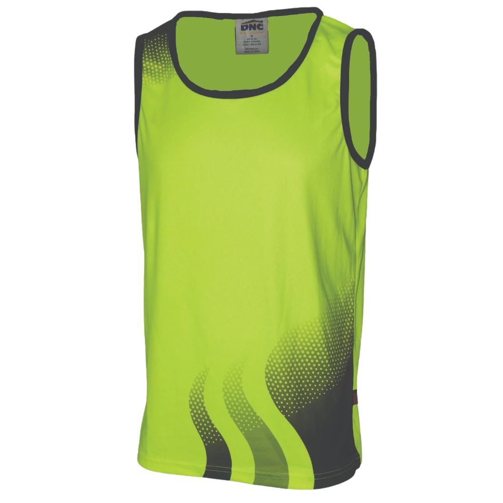 DNC Wave Hi Vis Sublimated Singlet 3561