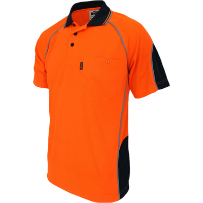DNC Hi Vis Semi Circle Piped Polo 3569
