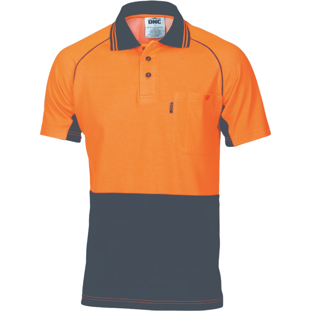 DNC HiVis Cotton Backed Cool-Breeze Contrast Polo 3719