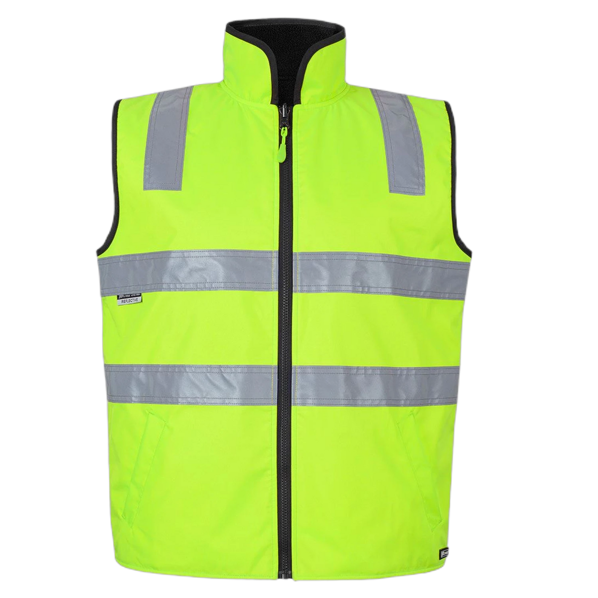 JB's Hi Vis 4602.1 (D+N) Reversible Vest 6D4RV - Lime/Black