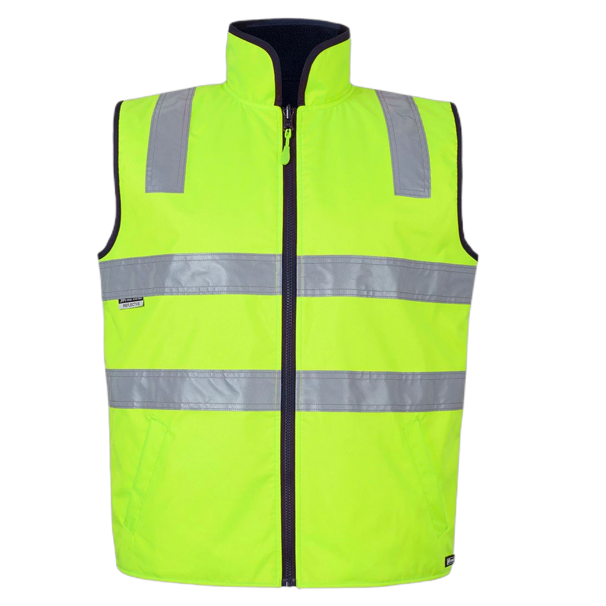 JB's Hi Vis 4602.1 (D+N) Reversible Vest 6D4RV - Lime/Navy