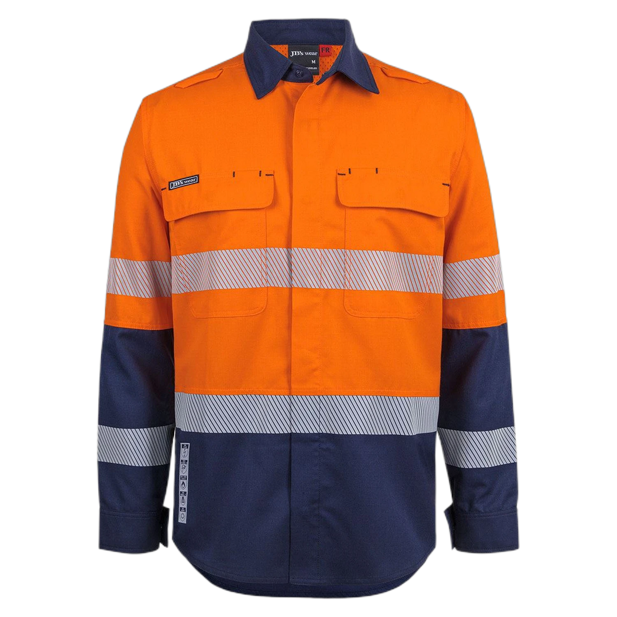 JB's FR PPE2 Biomotion L/S Work Shirt 6DFRL - Orange/Navy