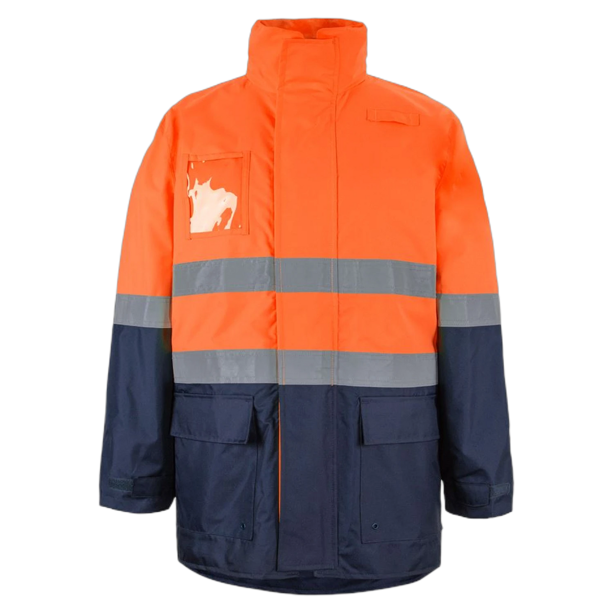JB's Hi Vis (D+N) Long Line Jacket 6DNLL - Orange/Navy