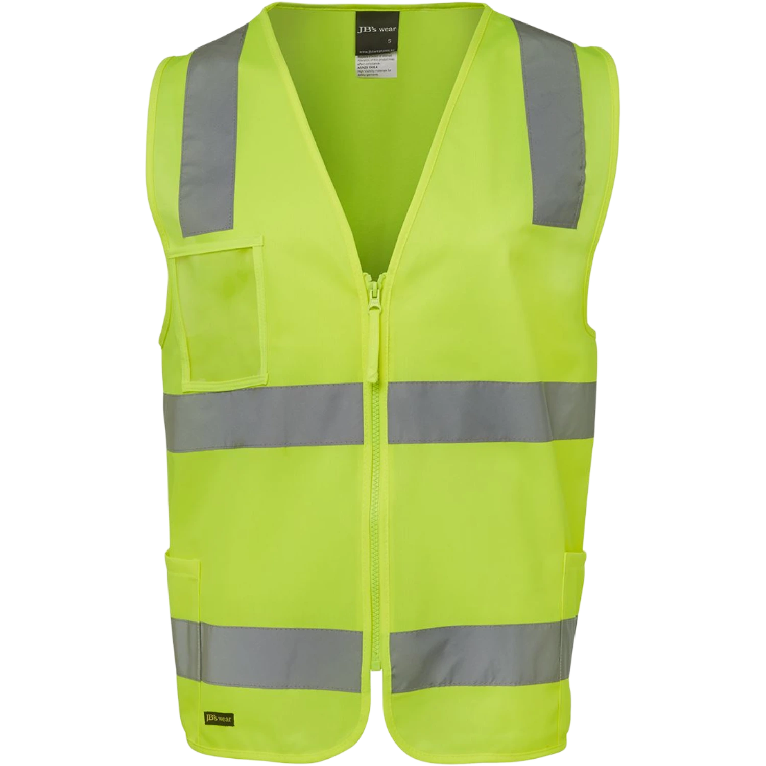 JB's Hi Vis (D+N) Zip Safety Vest 6DNSZ