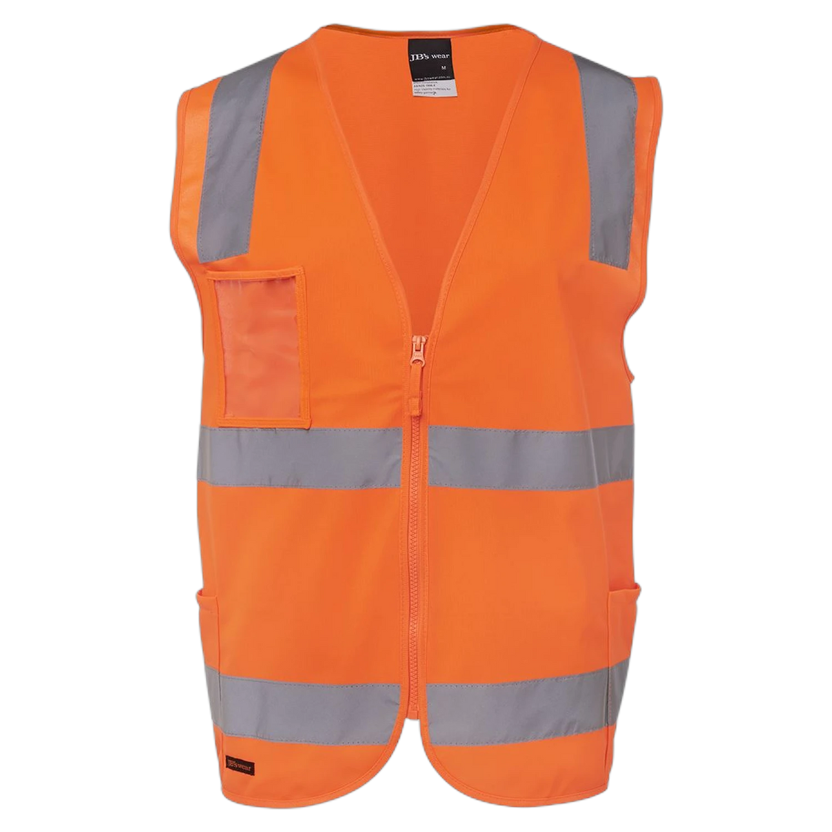 JB's Hi Vis (D+N) Zip Safety Vest 6DNSZ - Orange