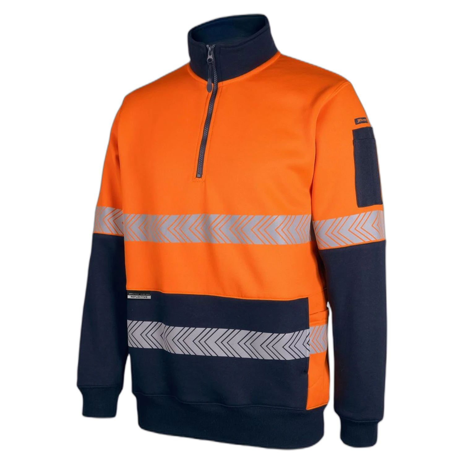 JB's Hi Vis 330g 1/2 Zip Segmented Tape Fleece 6DPS
