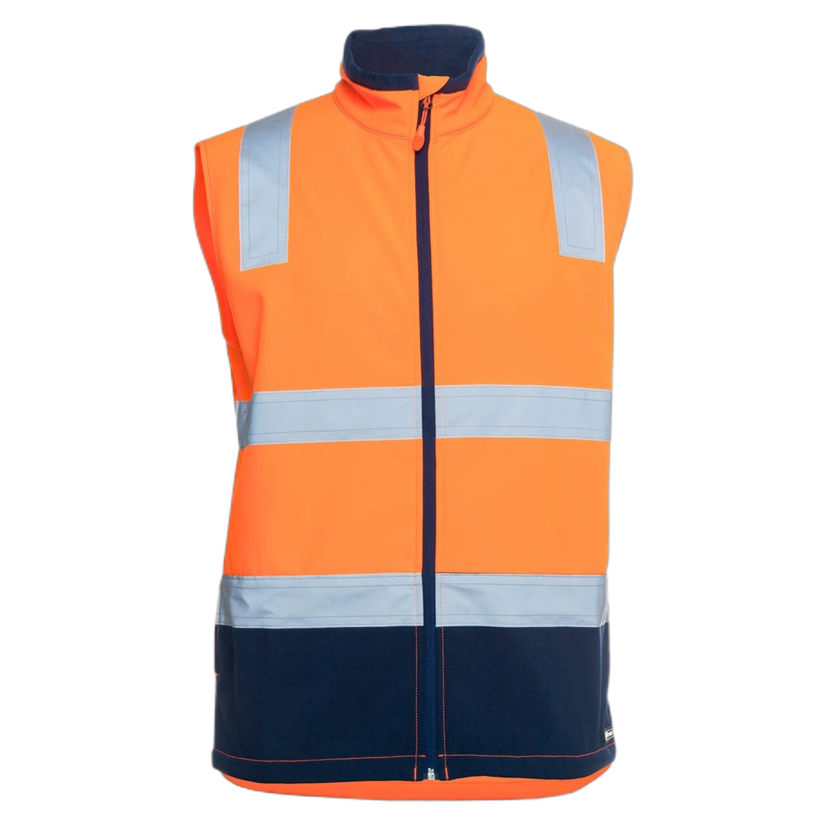 JB's Hi Vis (D+N) Three Layer Softshell Vest 6DWV - Orange/Navy