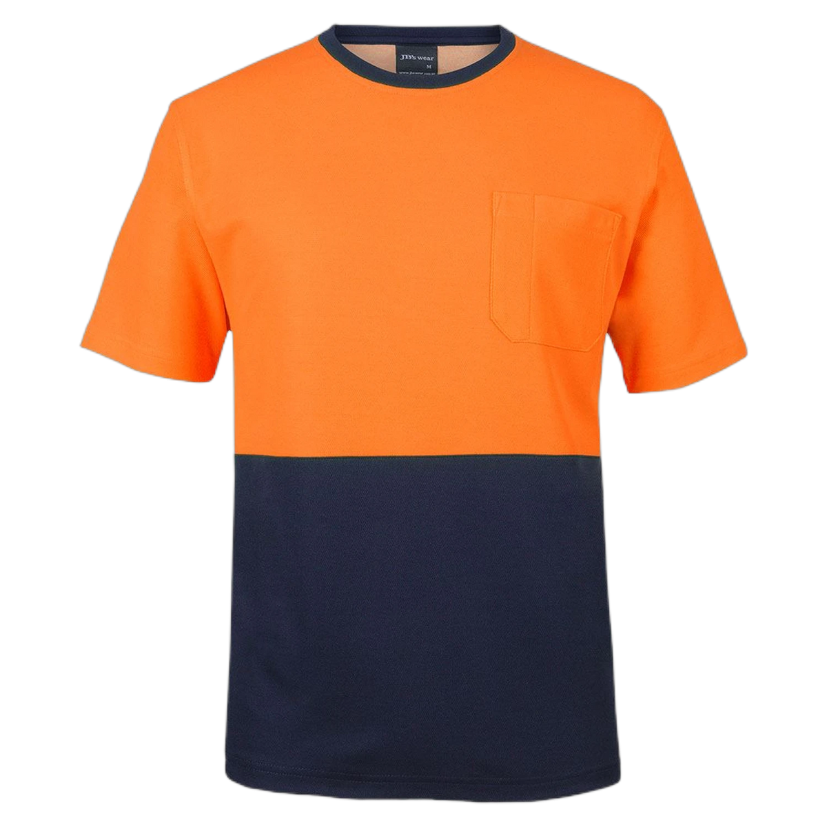 JB's Hi Vis Cotton Back Tee 6HCBT - Orange/Navy