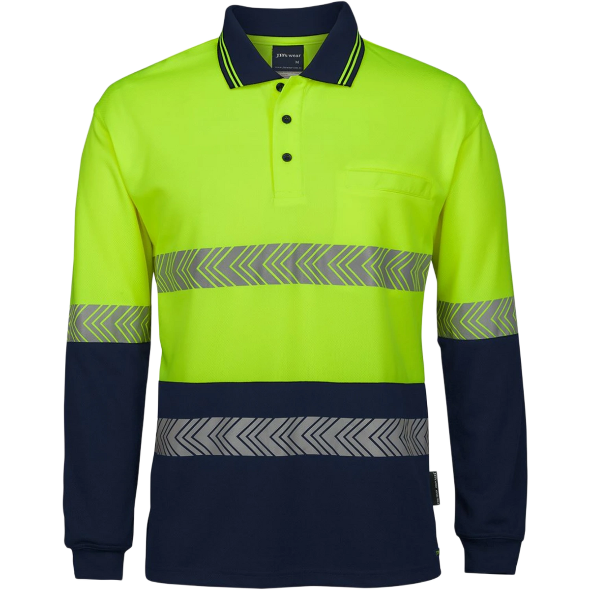 JB's Hi Vis L/S Segmented Tape Polo 6HLST