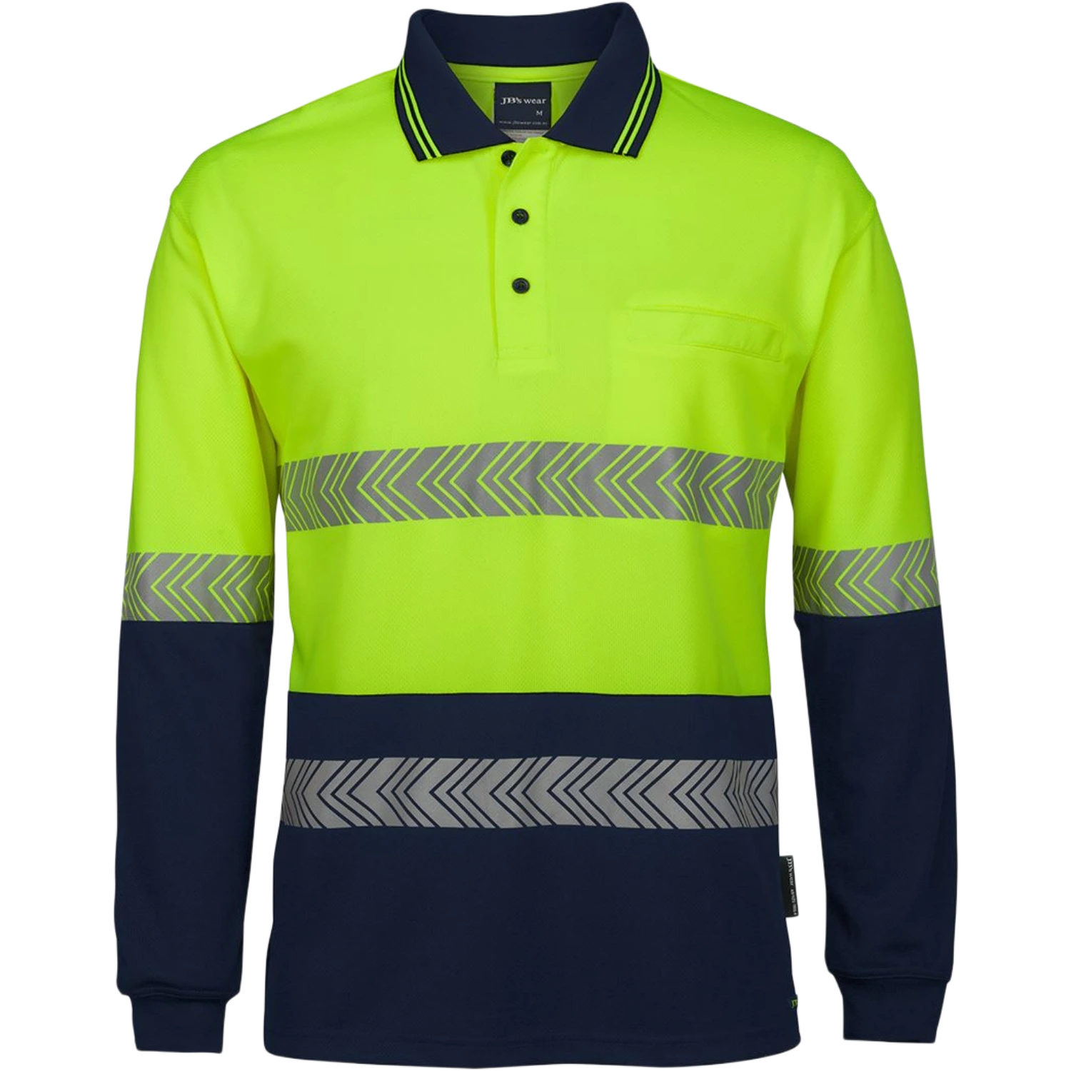 JB's Hi Vis L/S Segmented Tape Polo 6HLST