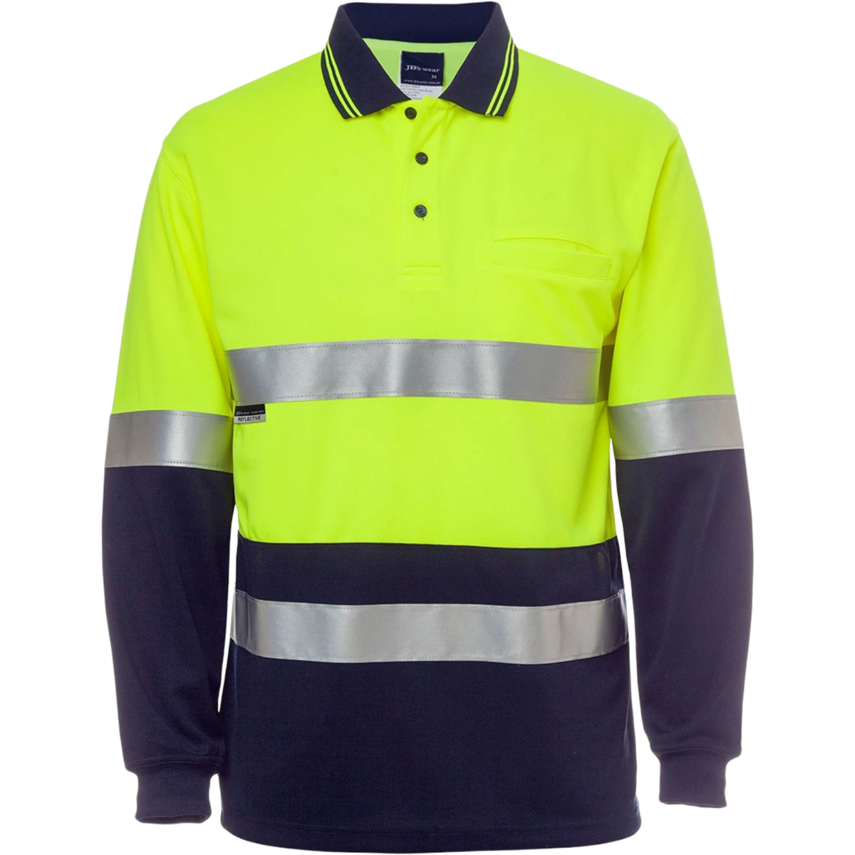 JB's Hi Vis L/S (D+N) Cotton Back Polo 6HMCB