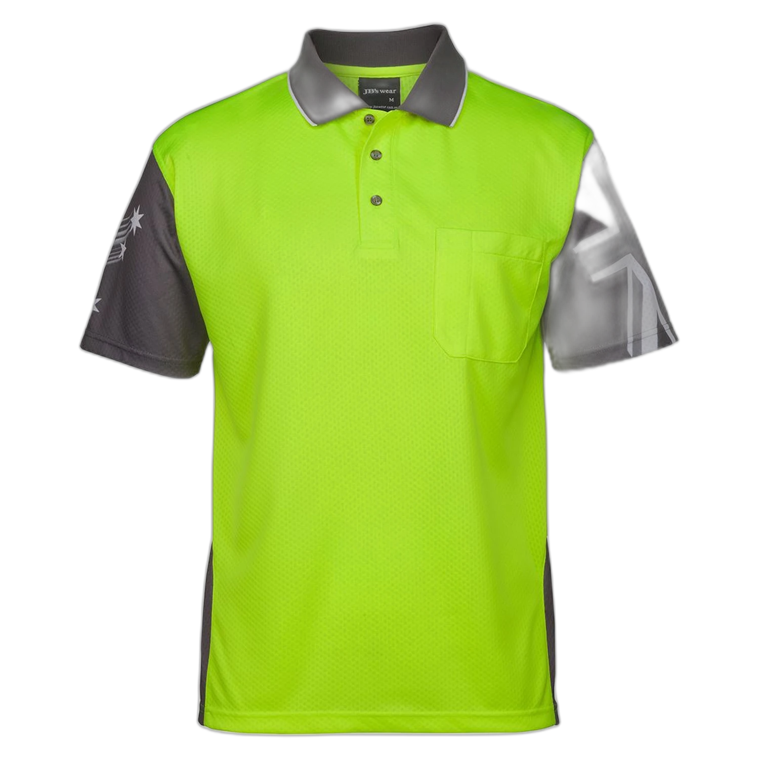 JB's Hi Vis Southern Cross Polo 6HSC - Lime/Charcoal