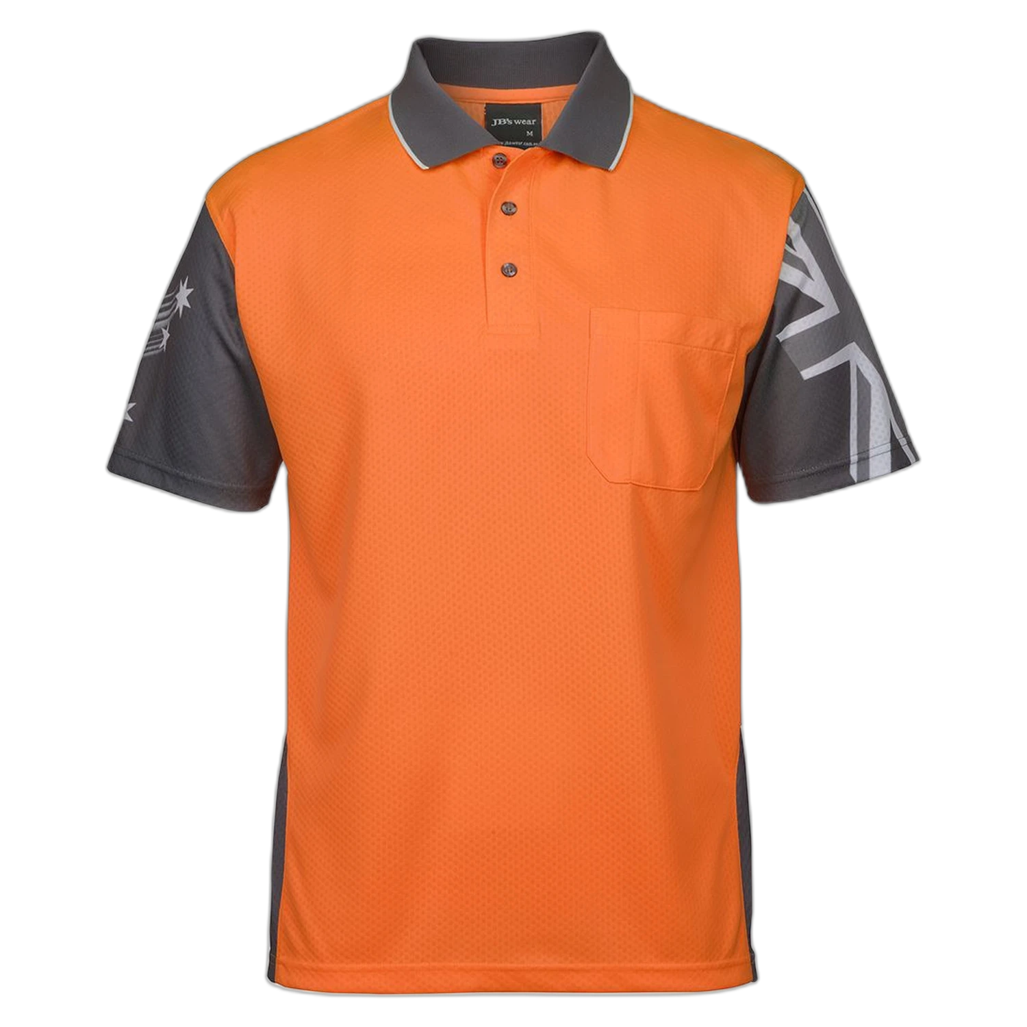JB's Hi Vis Southern Cross Polo 6HSC - Orange/Charcoal