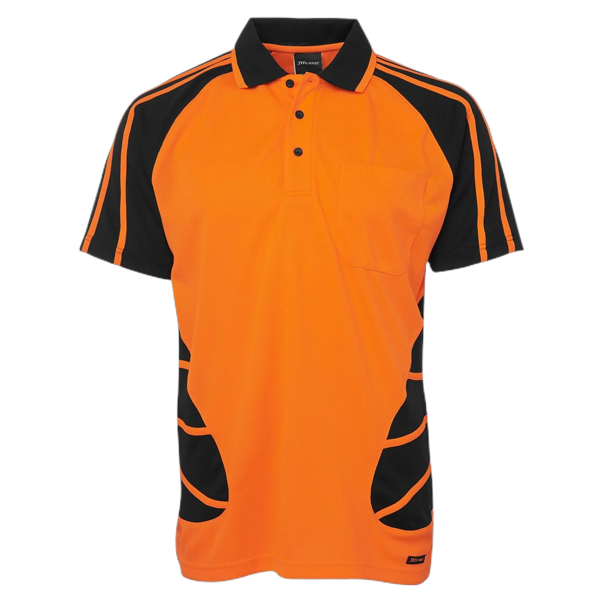 JB's Hi Vis S/S Spider Polo 6HSP - Orange/Black