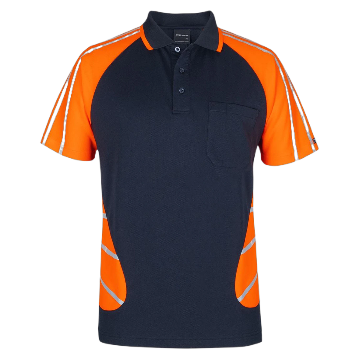 JB's Street Spider Polo with Reflective Stripes 6HSSR - Navy/Orange