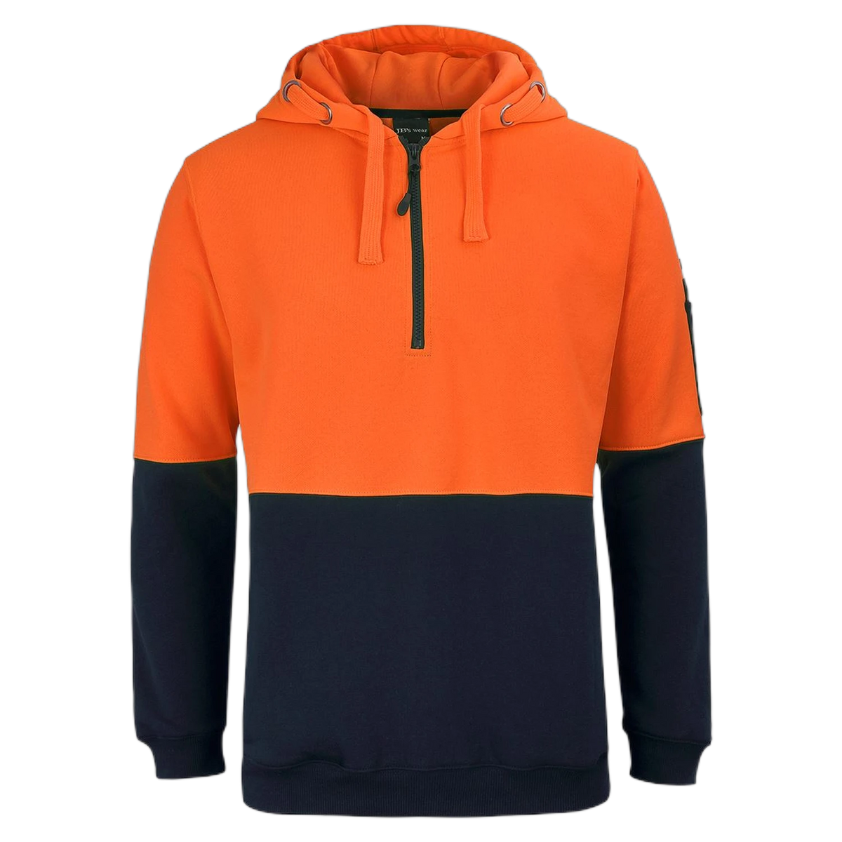 JB's Hi Vis 1/2 Zip Hoodie 6HVHZ - Orange/Navy