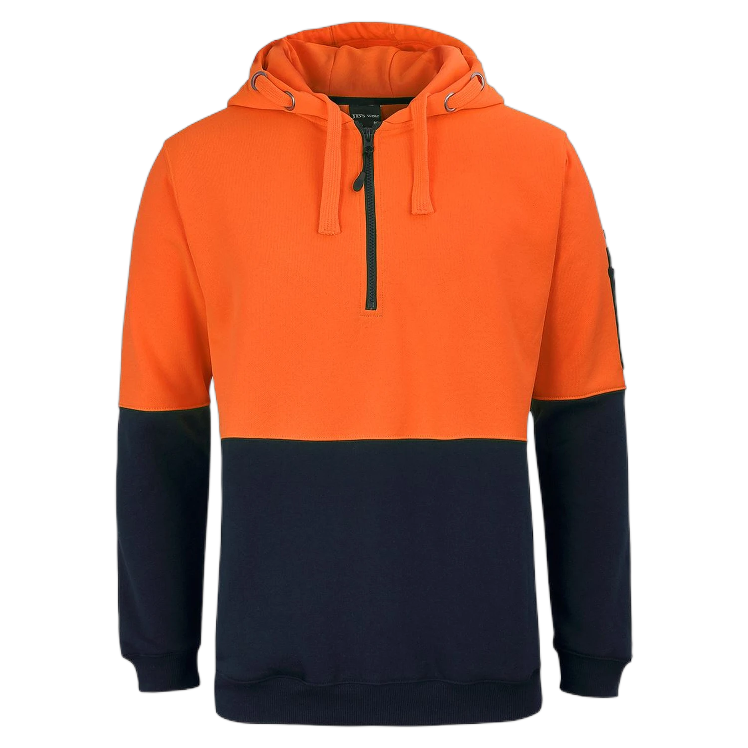 JB's Hi Vis 1/2 Zip Hoodie 6HVHZ - Orange/Navy