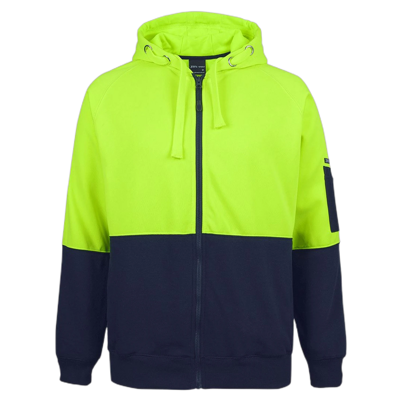 JB's Hi Vis Full Zip Fleecy Hoodie 6HVH