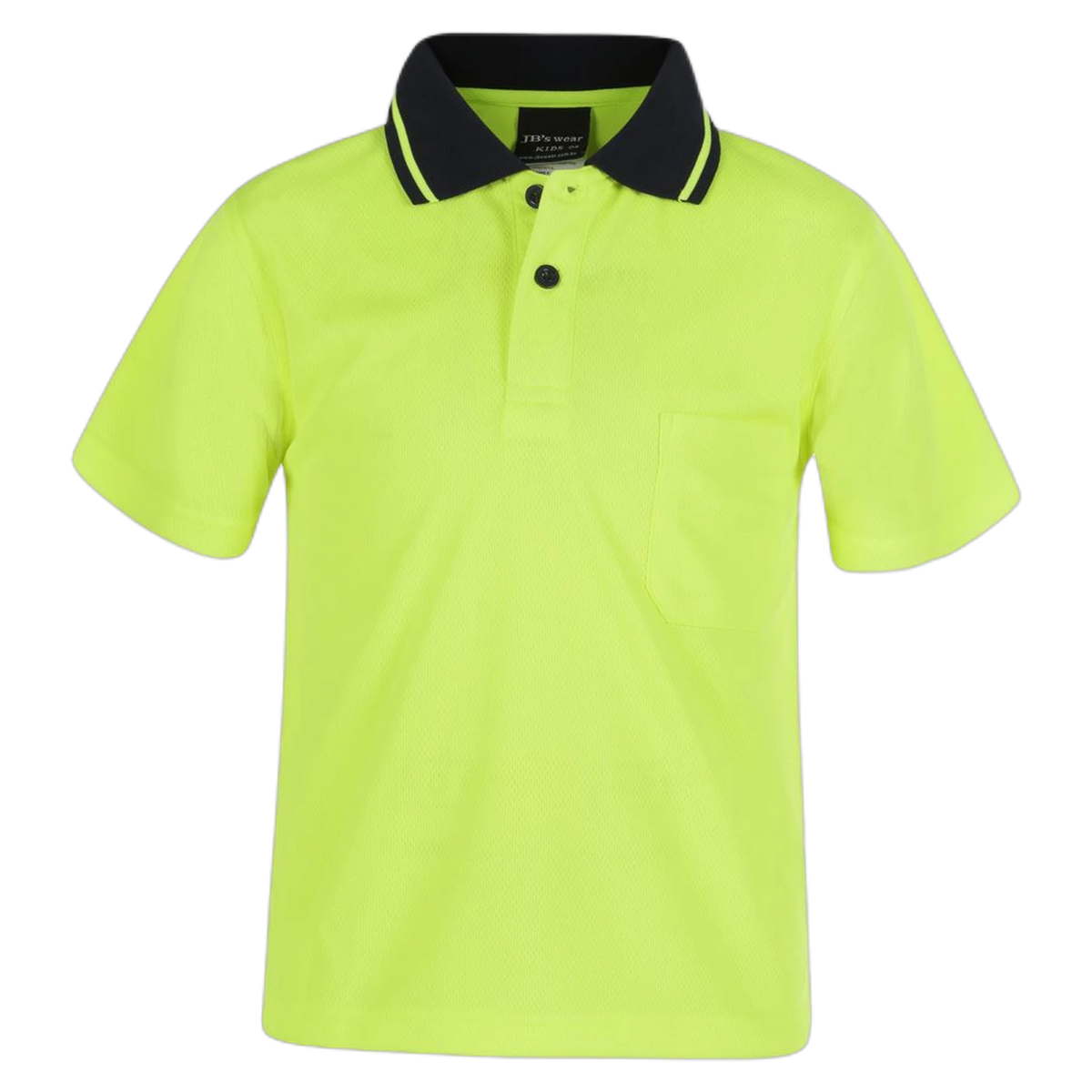 JB's Adults and Kids Hi Vis Non Cuff Traditional Polo 6HVNC - Lime
