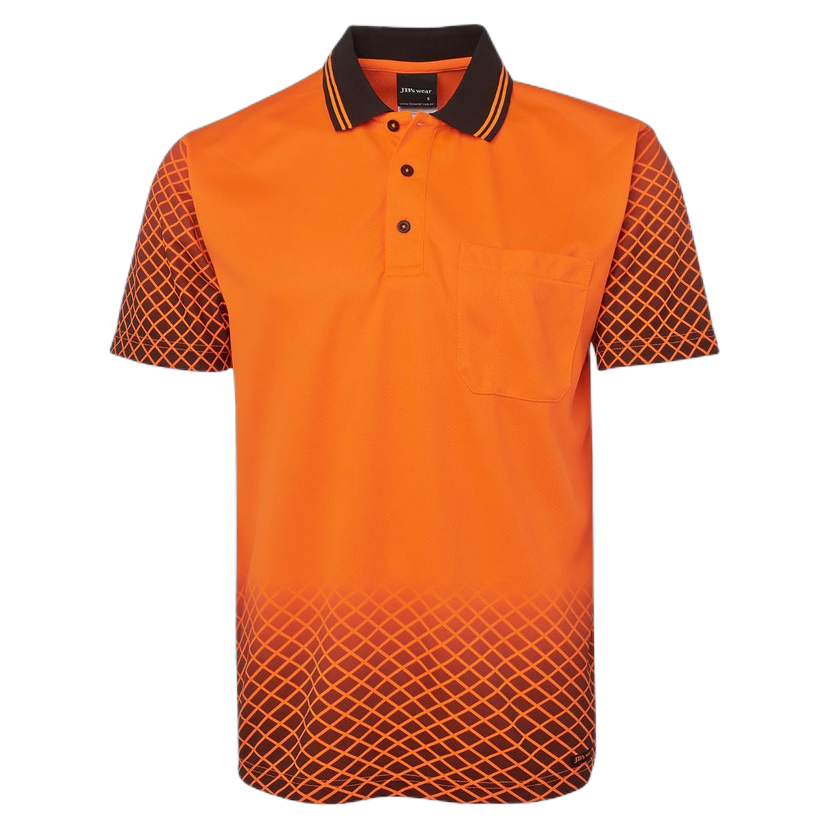 JB's Hi Vis Net Sub Polo 6HVNS - Orange/Black