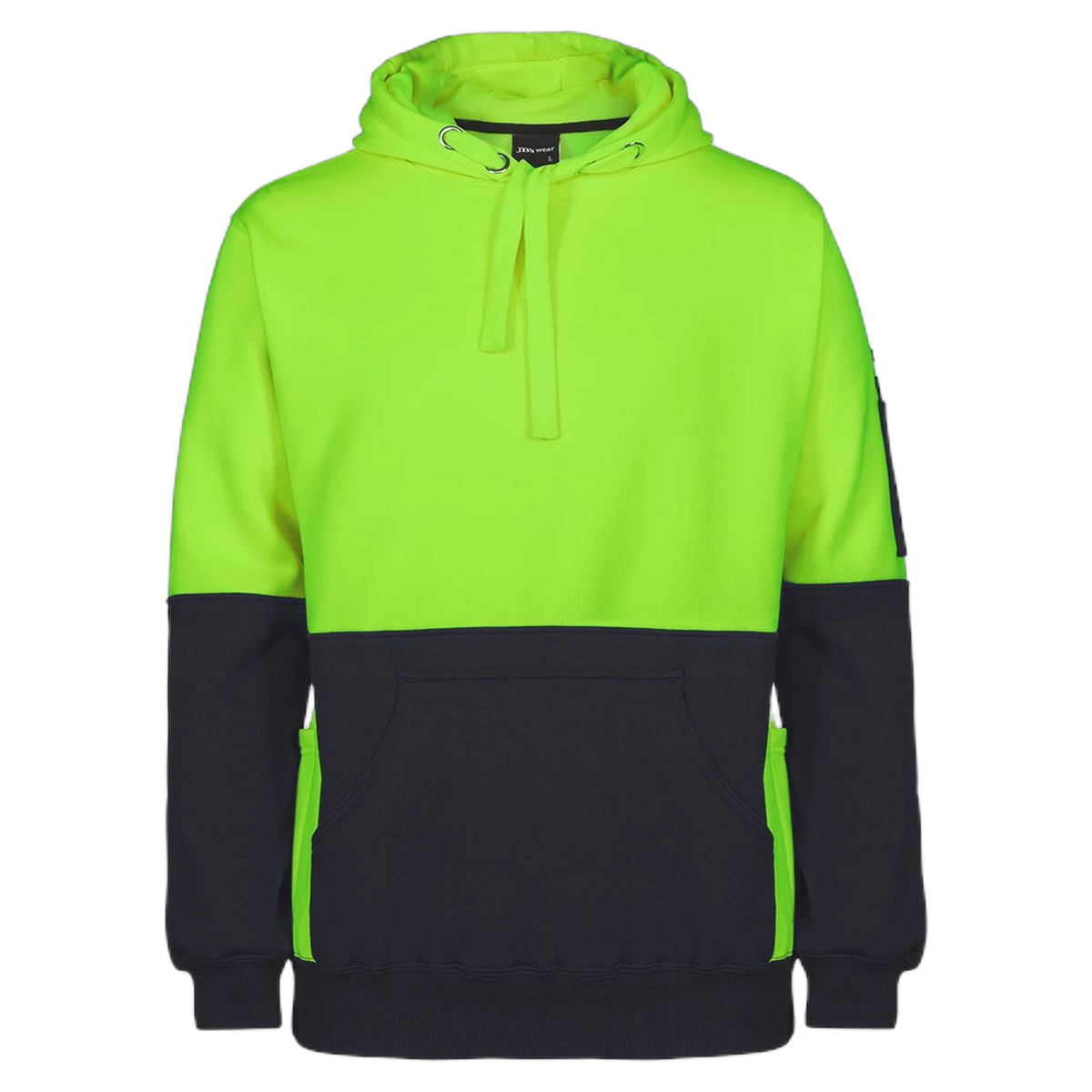 JB's Hi Vis 330G Pull Over Hoodie 6HVPJ - Lime/Black