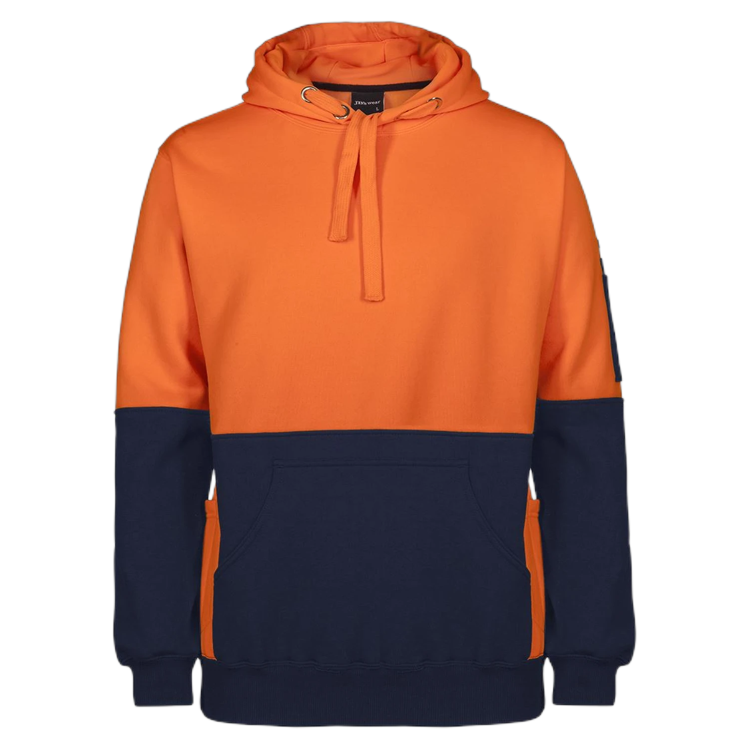 JB's Hi Vis 330G Pull Over Hoodie 6HVPJ - Orange/Navy