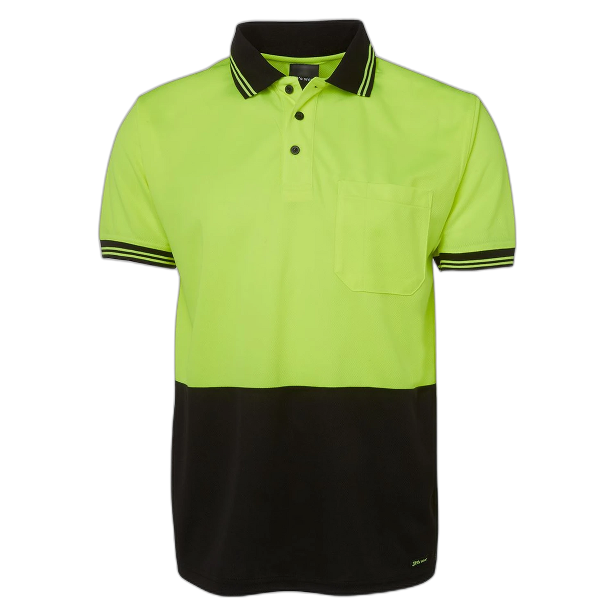 JB's Hi Vis S/S Traditional Polo 6HVPS - Lime/Black