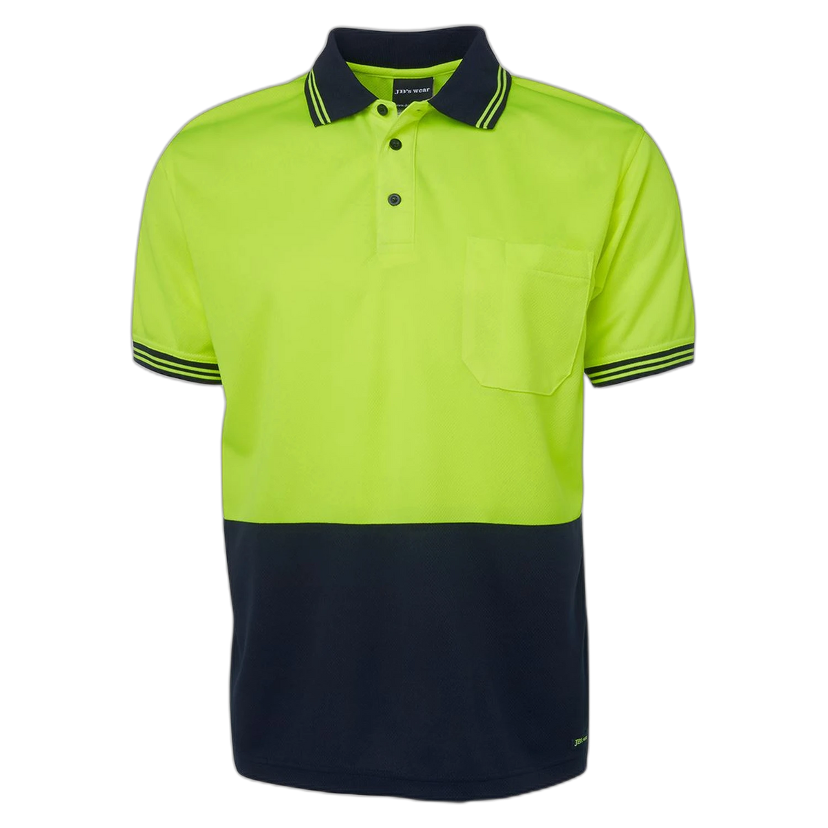 JB's Hi Vis S/S Traditional Polo 6HVPS - Lime/Navy