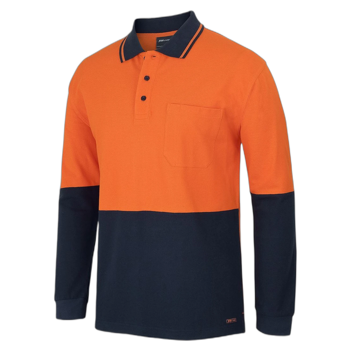 JB's Hi Vis L/S Cotton Pique Trad Polo 6HVQL
